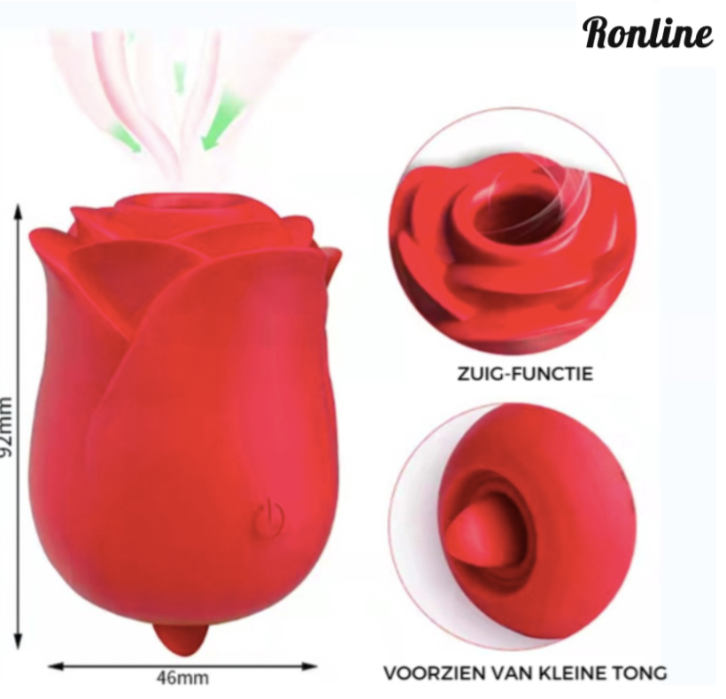 Roos luchtdruk vibrator - Luxe vibrator - Bef- Zuig - Clitoris - 6 zuig vibratie standen
