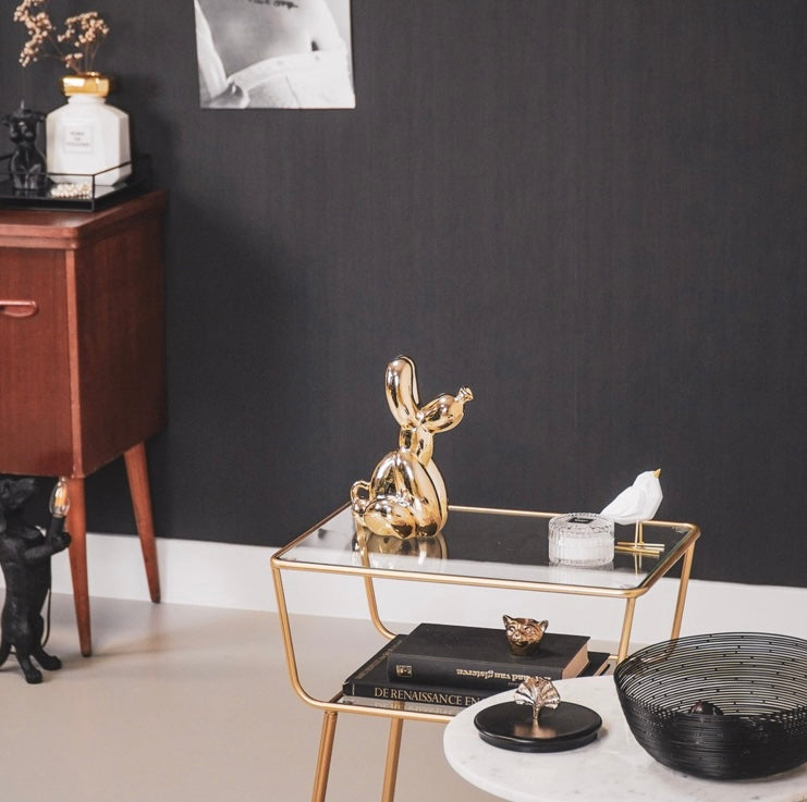 Housevitamin - Pooping Balloon Dog - 24 x 9 x 14 cm - Gold