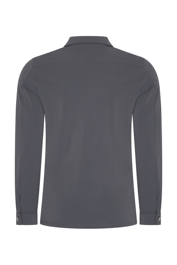 JACK ZIP DARK GREY OVERSHIRT MET ZAKKEN