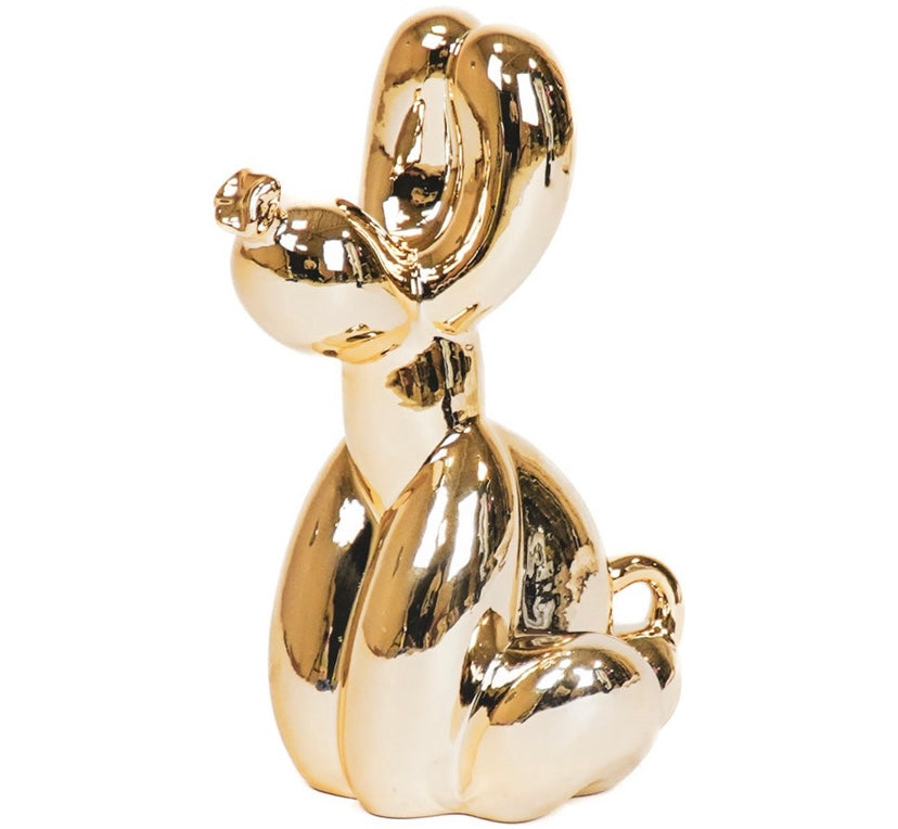 Housevitamin - Poepende Ballon Hond - 24 x9x14 cm- Goud