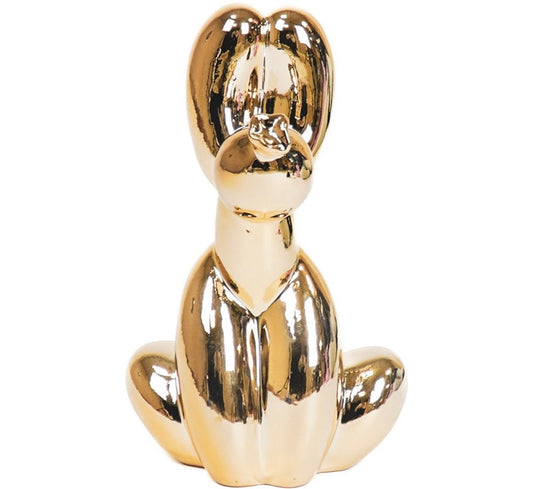 Housevitamin - Poepende Ballon Hond - 24 x9x14 cm- Goud