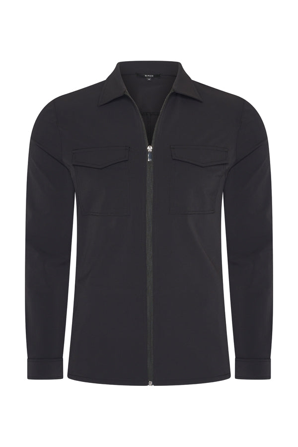 JACK ZIP BLACK OVERSHIRT MET ZAKKEN