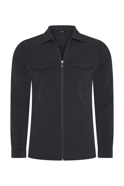JACK ZIP BLACK OVERSHIRT MET ZAKKEN