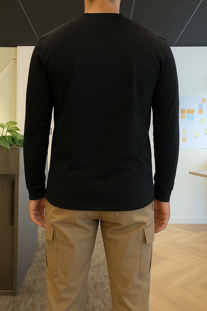 THE ESSENTIAL ATHLETIC LONG SLEEVE BLACK