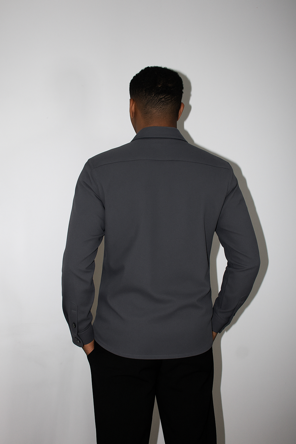 JACK ZIP DARK GREY OVERSHIRT MET ZAKKEN