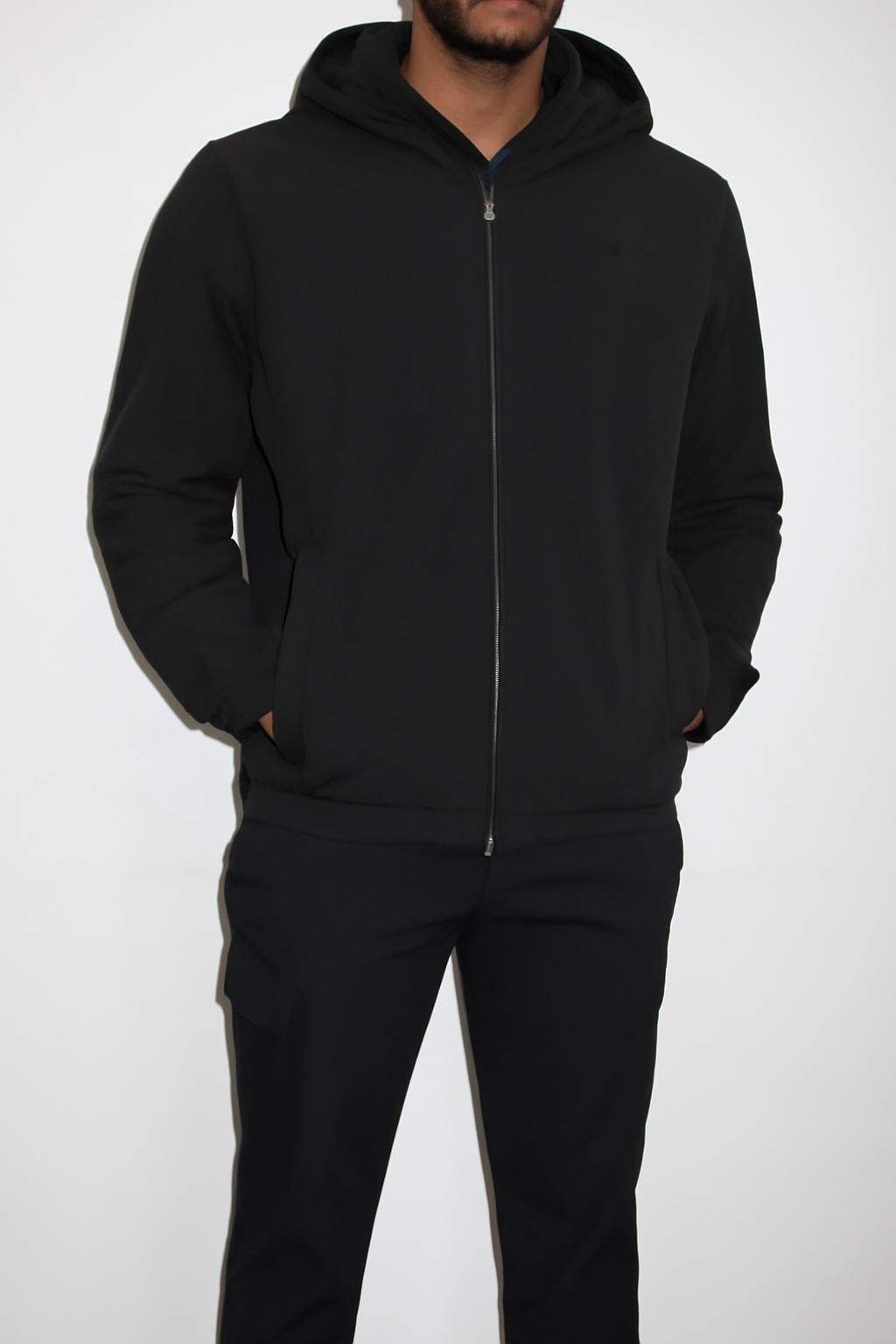 MEN LIGHTWEIGHT JACKED HOODED BLACK