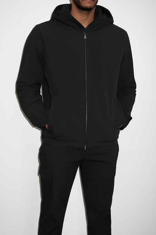 MEN LIGHTWEIGHT JACKED HOODED BLACK