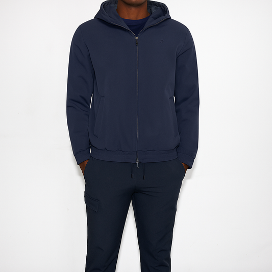 MEN LIGHTWEIGHT JACKED HOODED MARINE BLUE