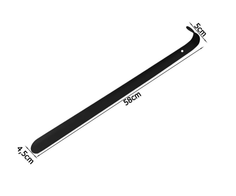 Schoenlepel Lang 58cm - roestvrij staal - mat zwart