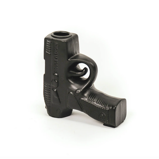 Housevitamin Gun/Pistool Kandelaar - Zwart - Keramiek - 12x12x4cm