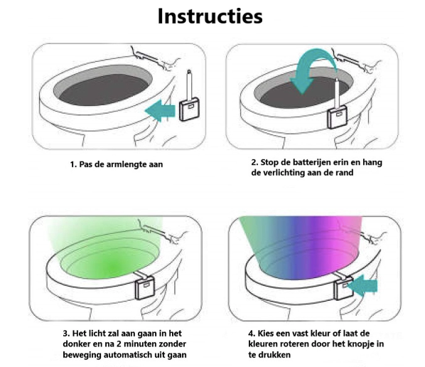 Led toiletverlichting met bewegingsensor